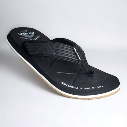 ADDA THUNDER1 BLACK Men's Slipper/Chapple/Flip flop