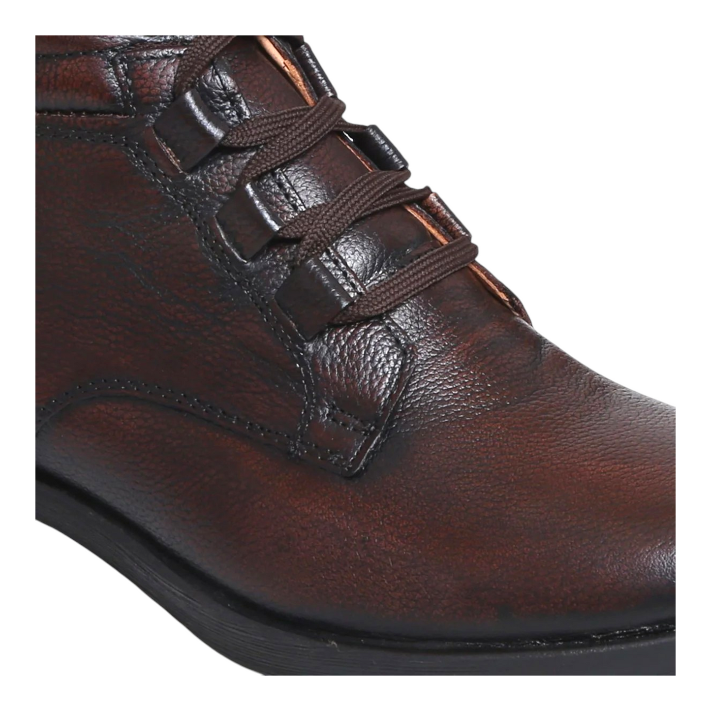 ZOOM D3571 BROWN High Ankle Leather Men's Casual Lace Up Shoes