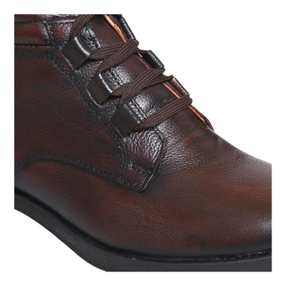ZOOM D3571 BROWN High Ankle Leather Men's Casual Lace Up Shoes