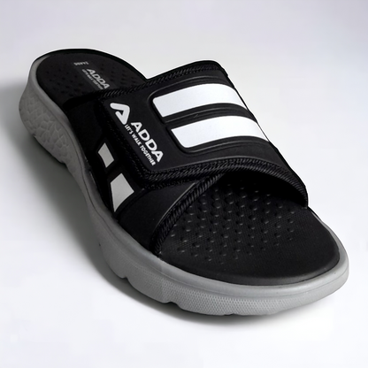 ADDA ICLOUD004 BLACK/GREY Men's Flipflop/Slipper