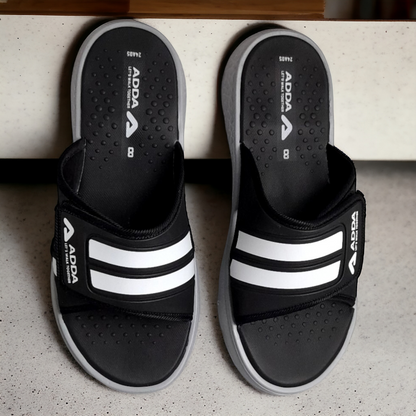 ADDA ICLOUD004 BLACK/GREY Men's Flipflop/Slipper