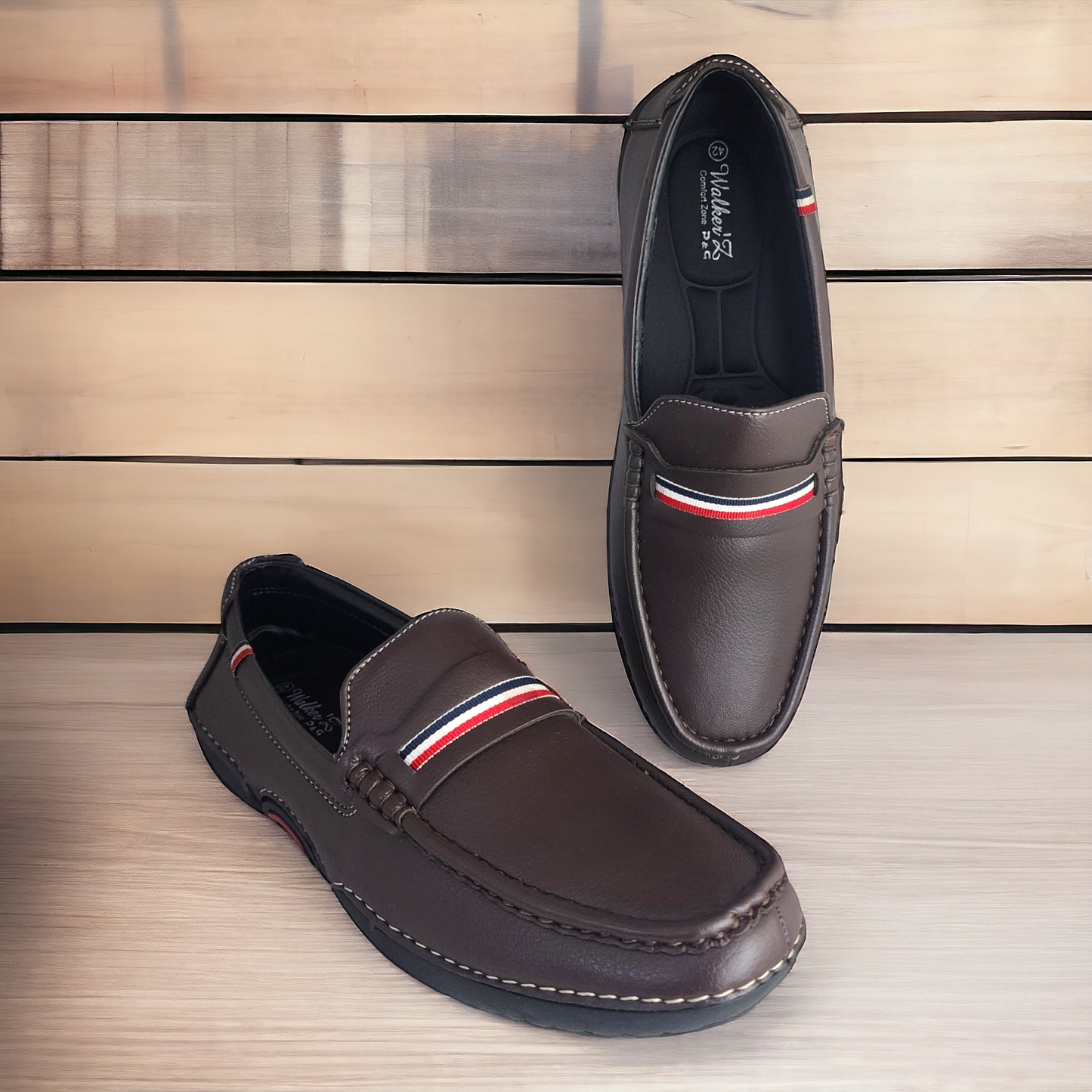 P&G 2110 BROWN Men's Loafers Shoes