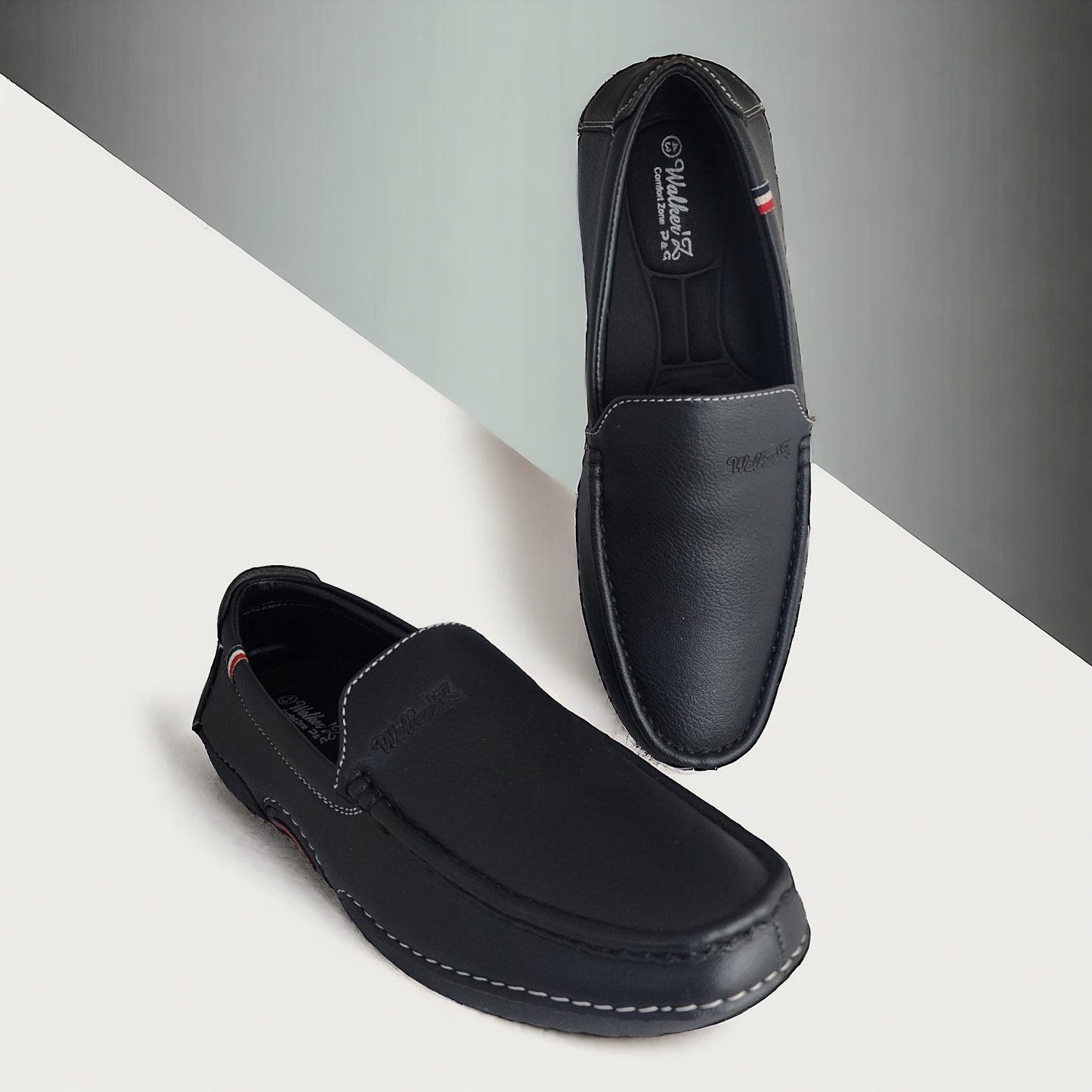 P&G 2112 BLACK Men's Loafers Shoes