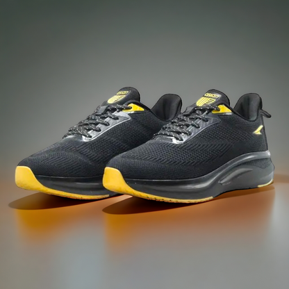 ASIAN POWERPLAY03 BLACK/MUSTARD Men's Sports Shoes