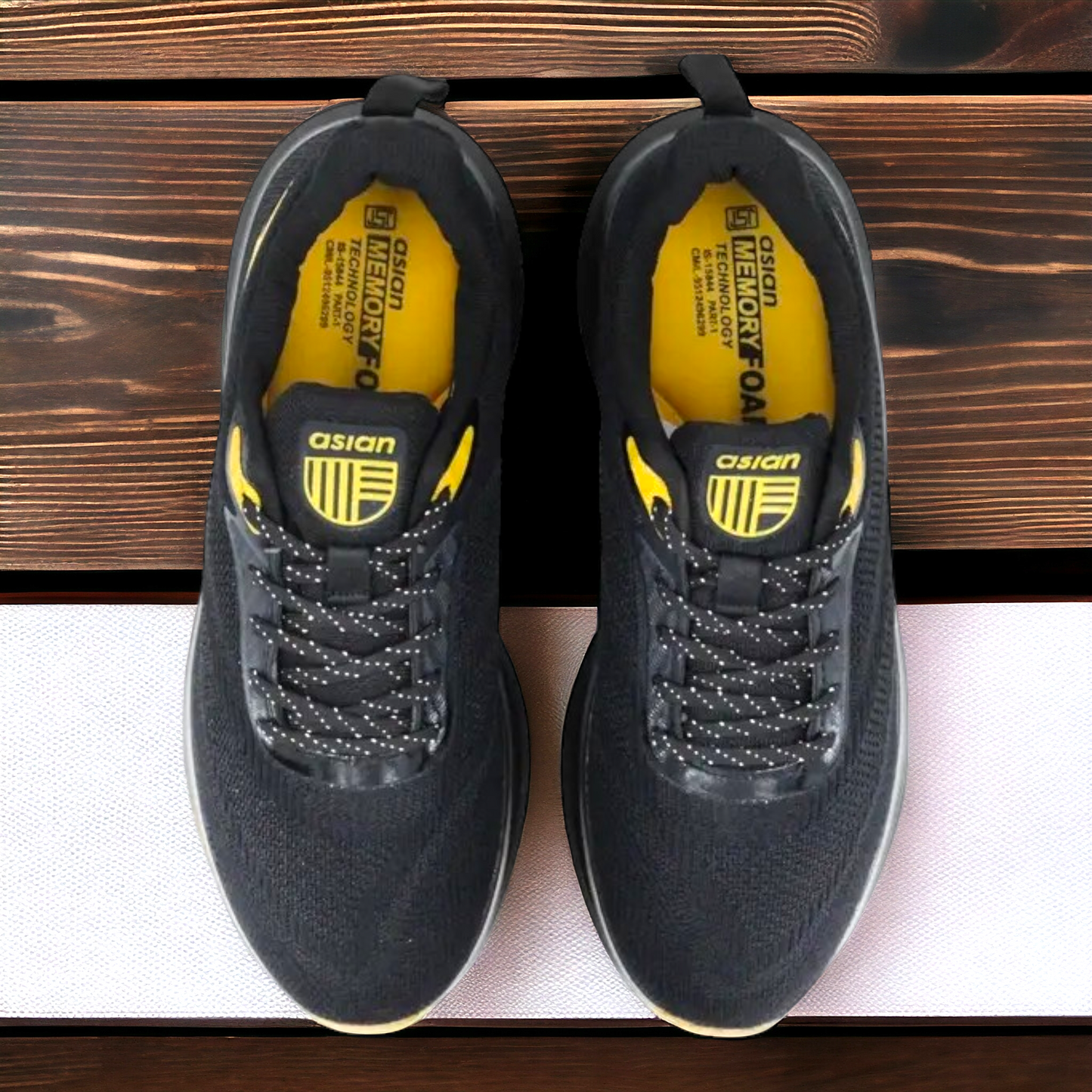 ASIAN POWERPLAY03 BLACK/MUSTARD Men's Sports Shoes