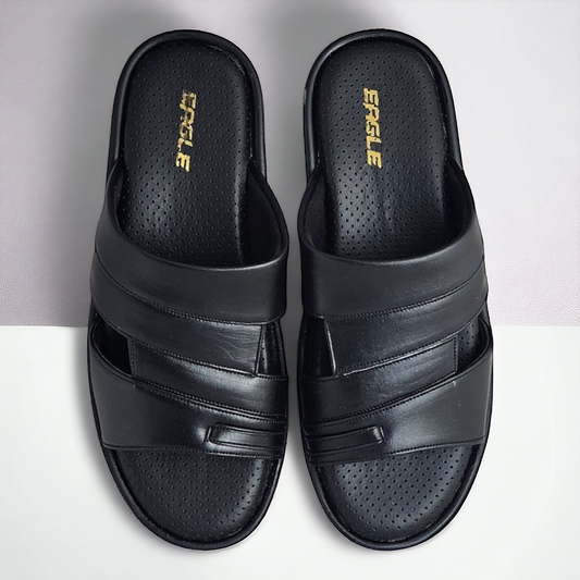 EAGLE C044108 BLACK Men's Cushion Leather Casual Chapple