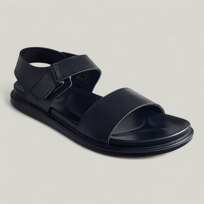 SKEROO 5002 BLACK Men's Leather Velcro Closer Sandal