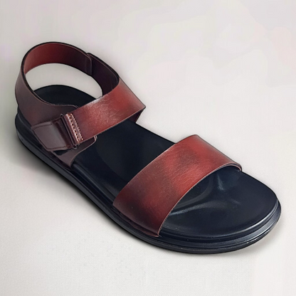SKEROO 5002 BROWN Men's Leather Velcro Closer Sandal