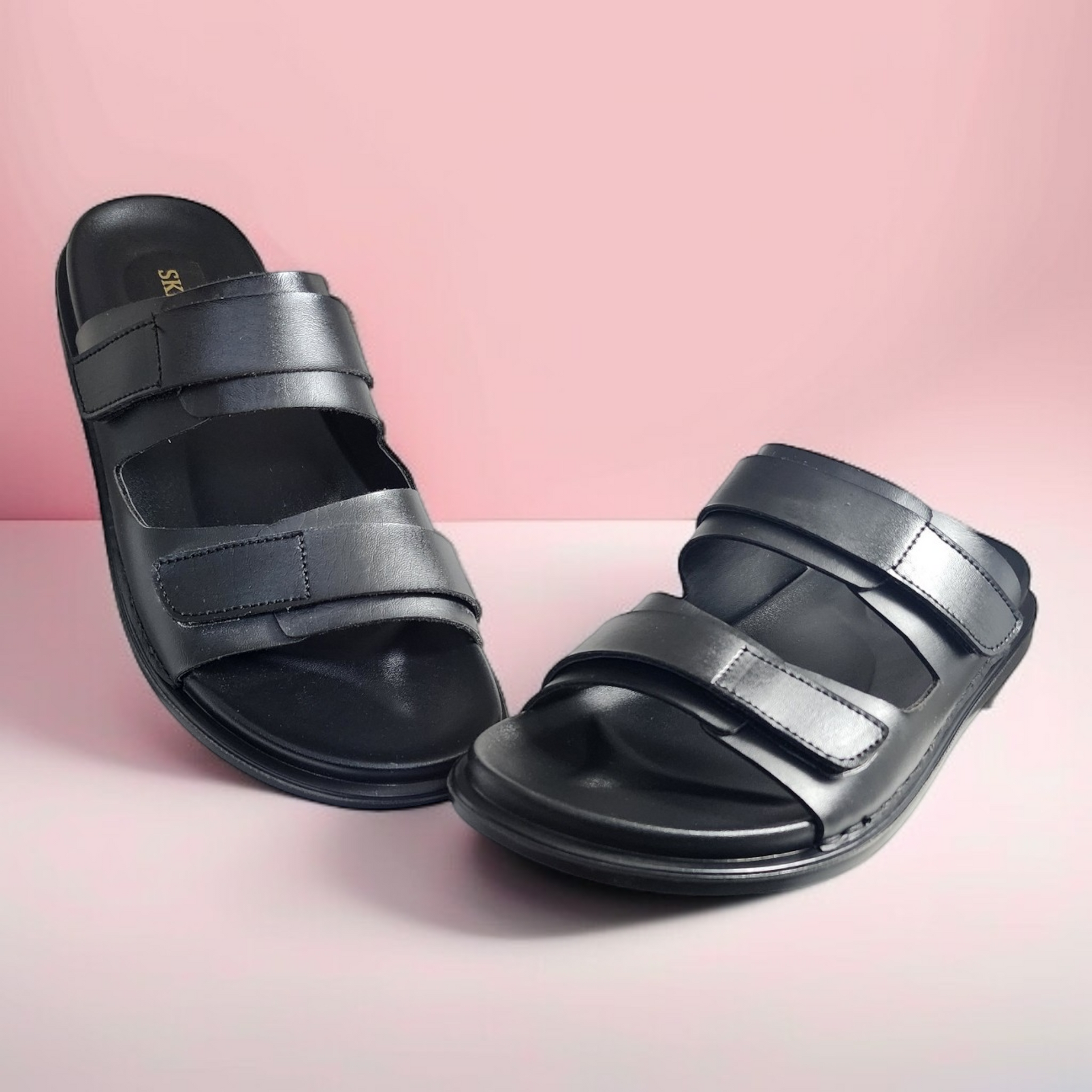  SLIPPER 黒　サイズ6 7.5 CMR Black Leather Height Increasing Men Outdoor Indoor