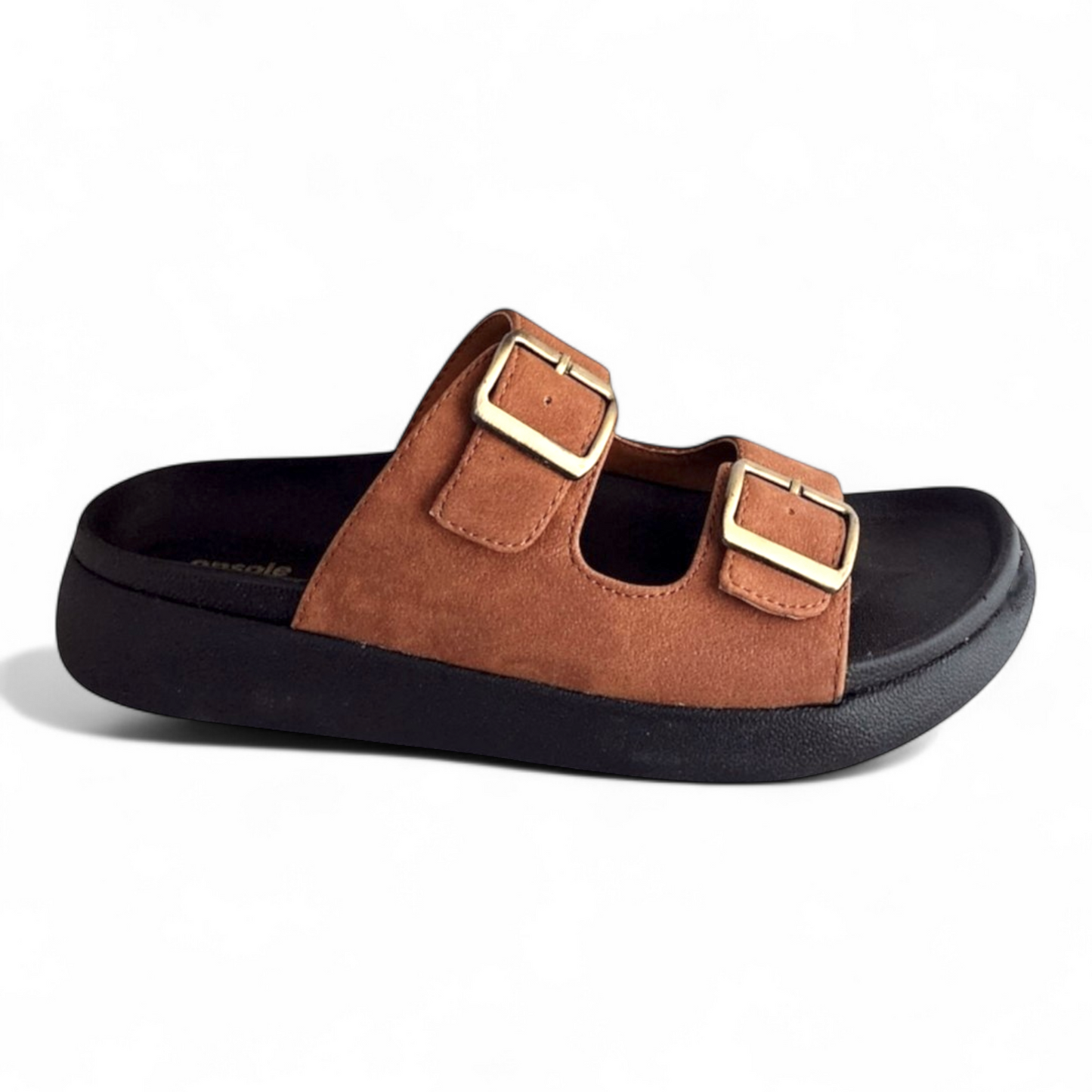ONSOLE JAMES TAN Men's Slides/Chapple Double-Strap Sandals with Buckle Closure