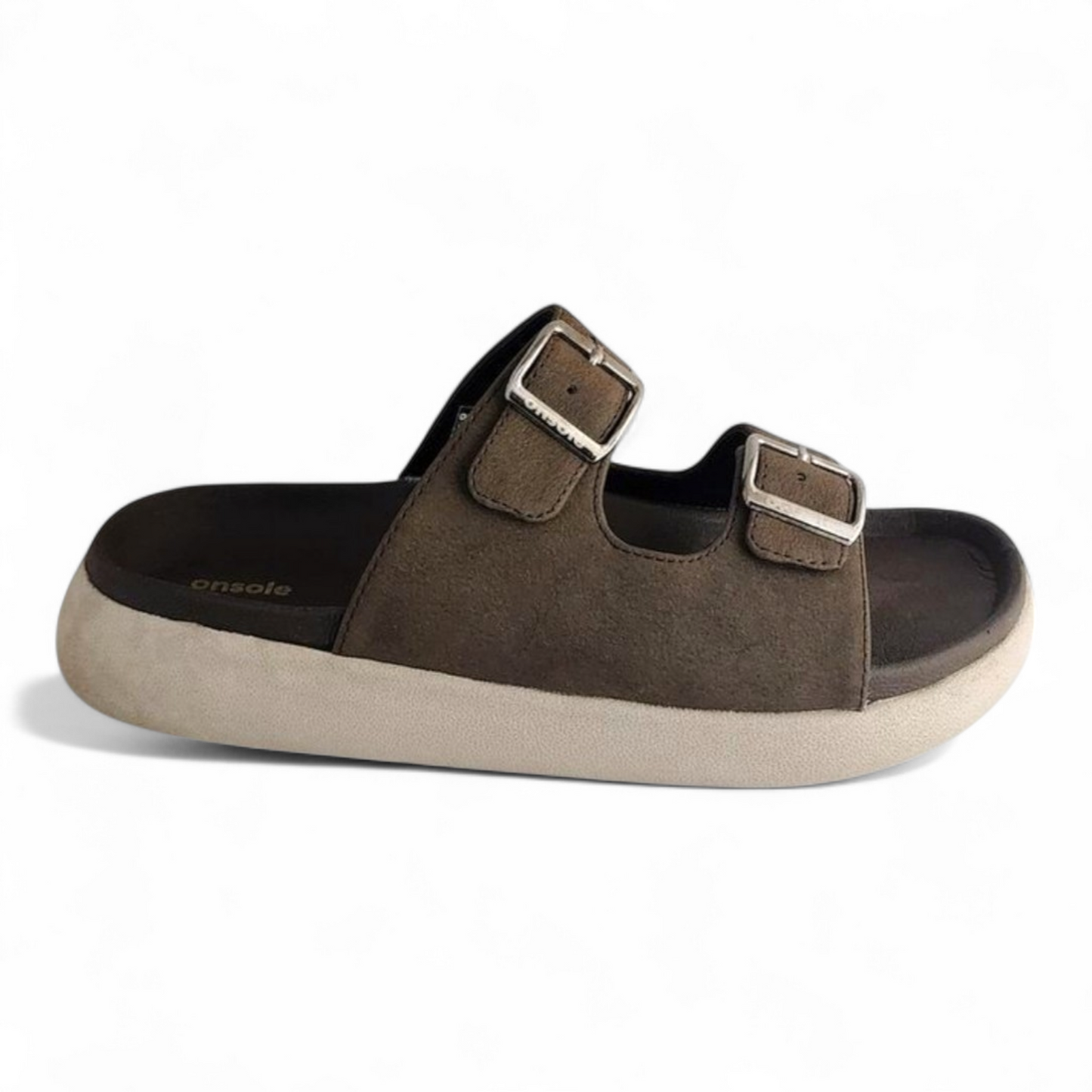 ONSOLE JAMES BROWN Men's Slides/Chapple Double-Strap Sandals with Buckle Closure