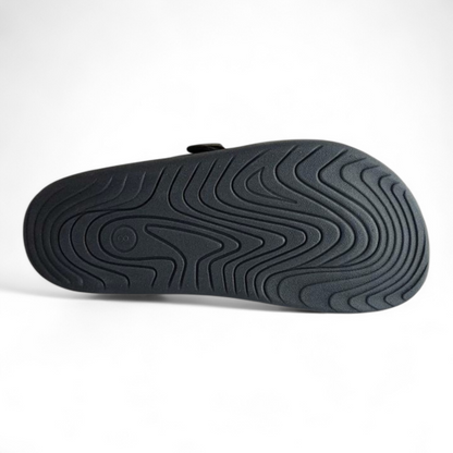 ONSOLE LEO BLACK Men's Slides/Chapple Double-Strap Sandals with Buckle Closure