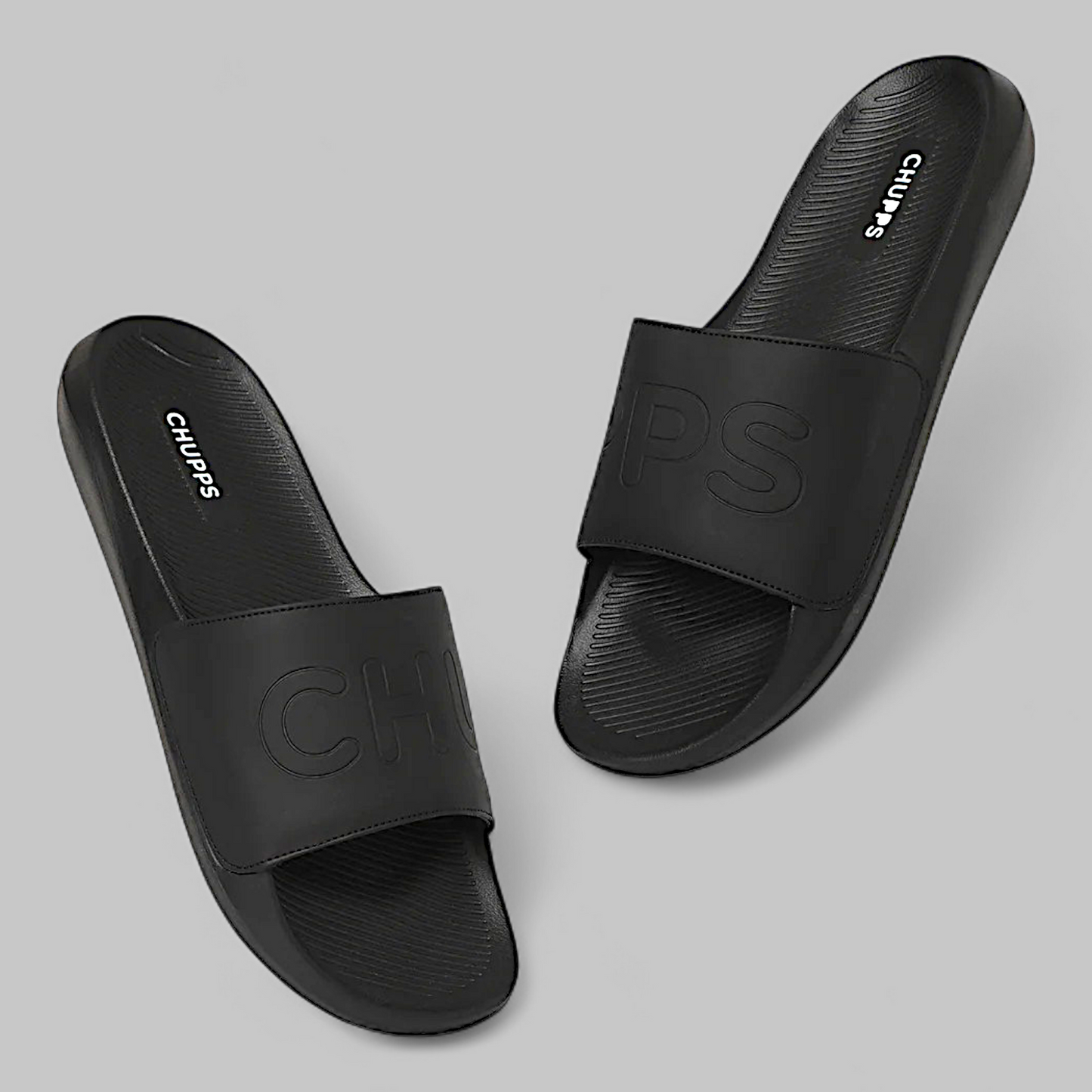 CHUPPS PURE BLACK Men's Flipflop/Slipper