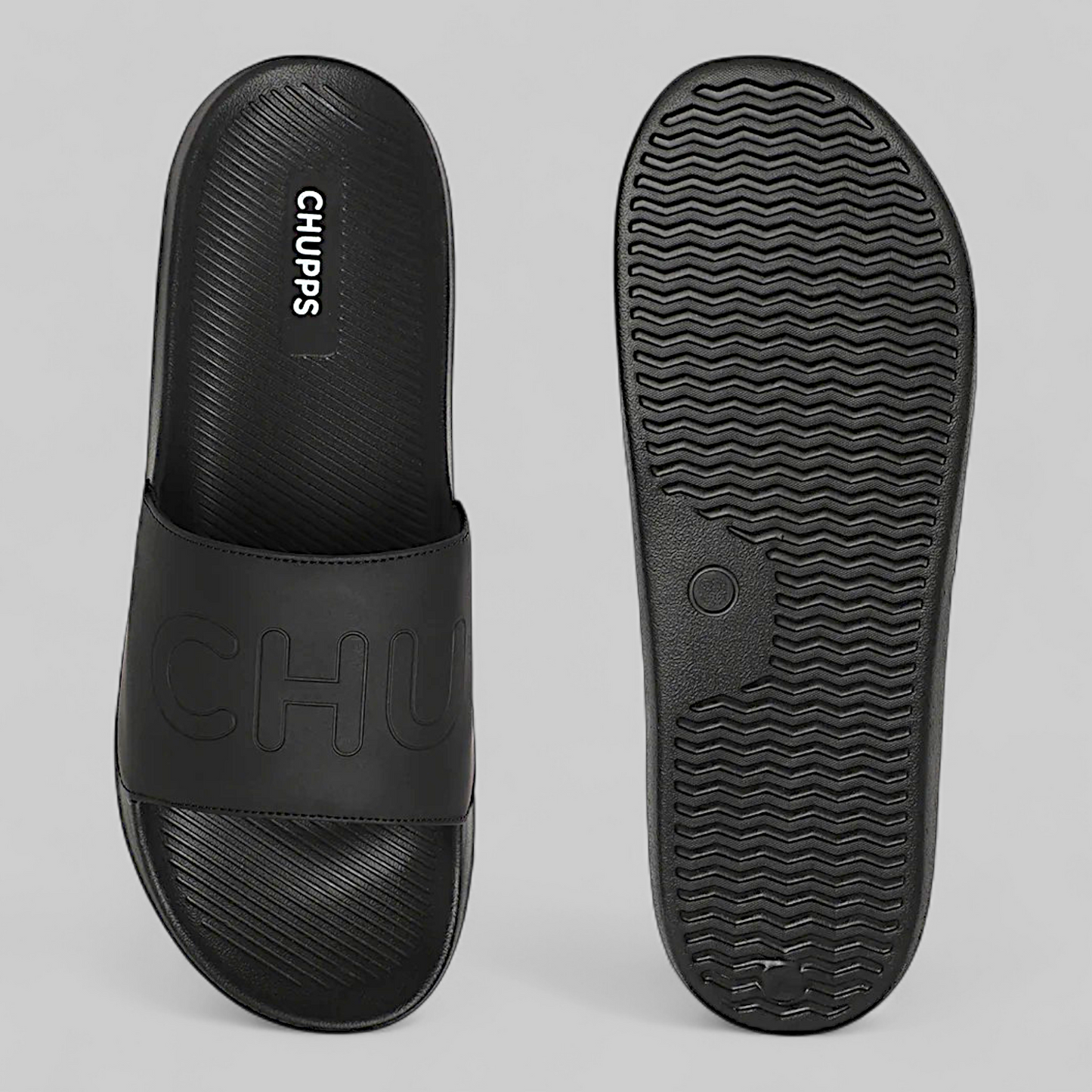 CHUPPS PURE BLACK Men's Flipflop/Slipper