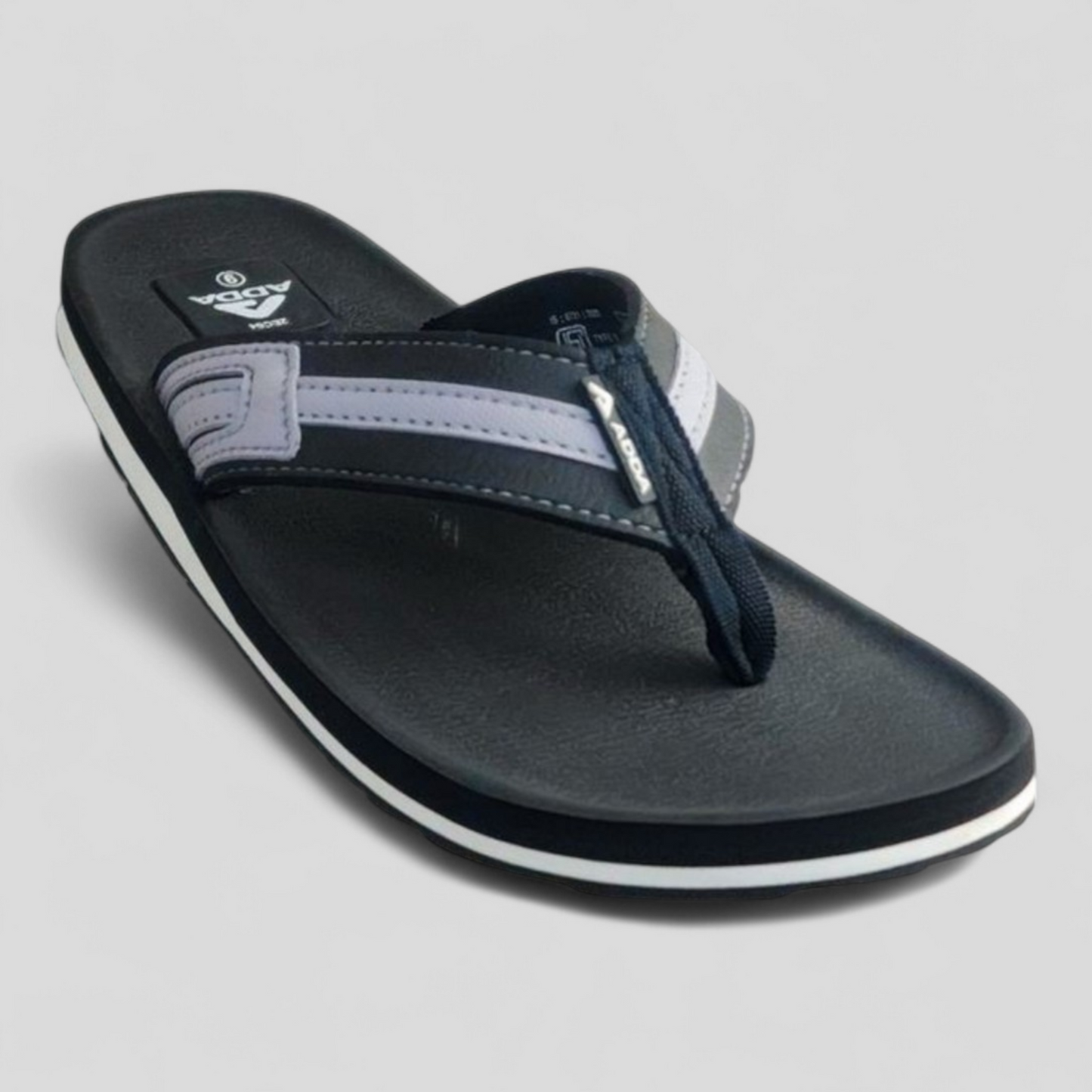 ADDA EURO BLACK/GREY Men's Slipper/Chapple/Flip flop