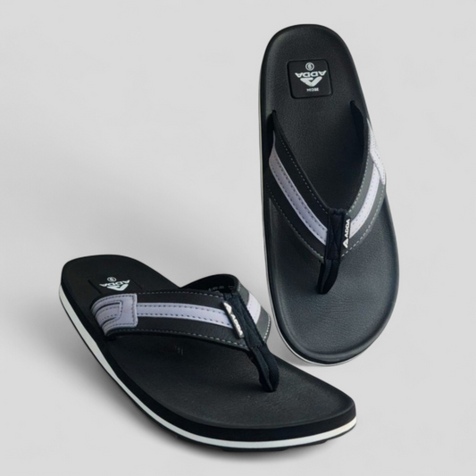 ADDA EURO BLACK/GREY Men's Slipper/Chapple/Flip flop