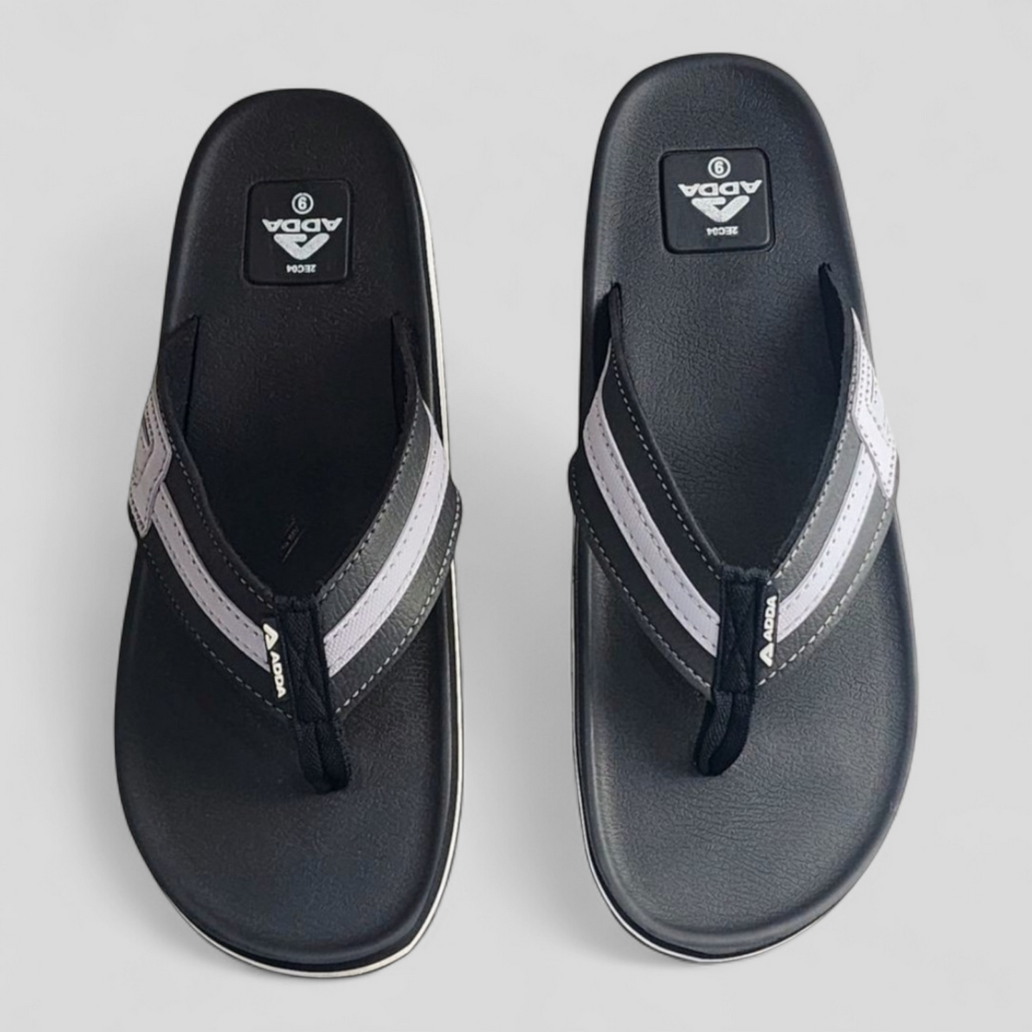 ADDA EURO BLACK/GREY Men's Slipper/Chapple/Flip flop