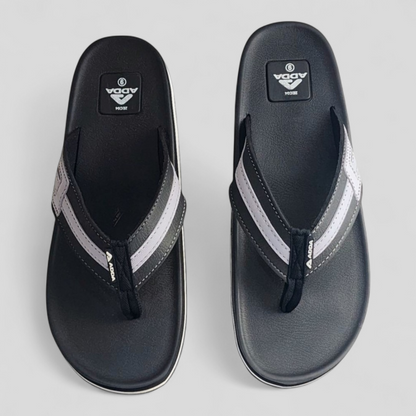 ADDA EURO BLACK/GREY Men's Slipper/Chapple/Flip flop