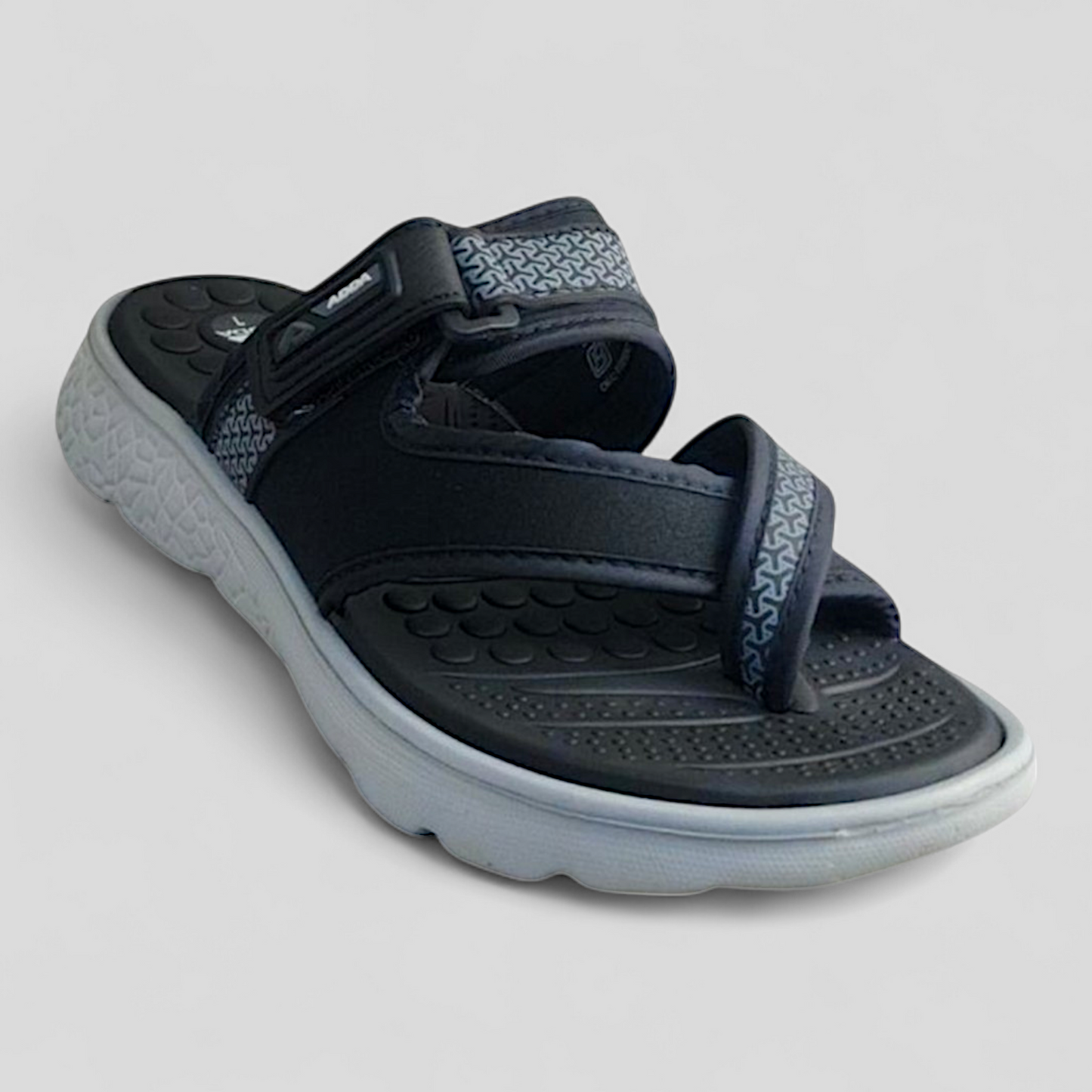 ADDA ROCK1 BLACK/GREY Men's Slipper/Chapple/Flip flop