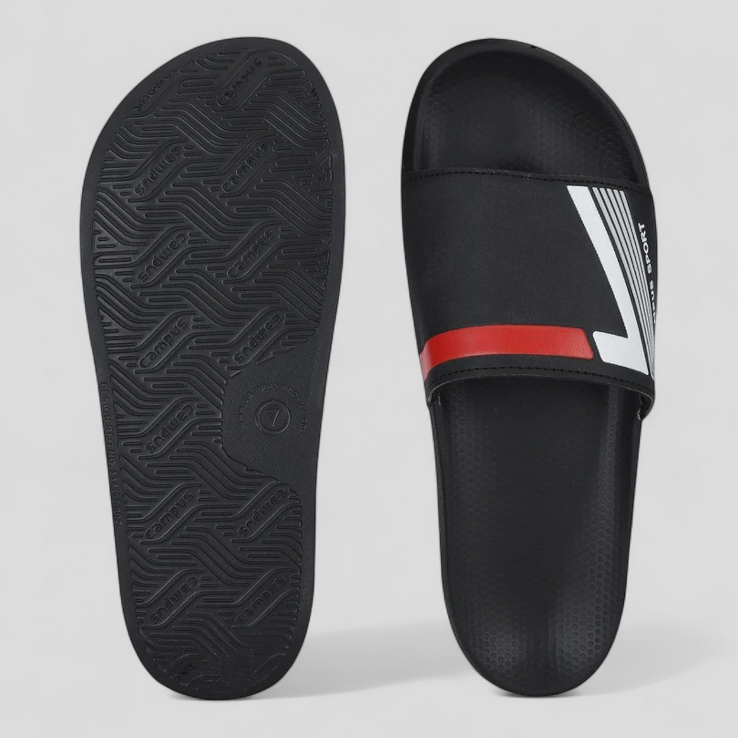 CAMPUS SL-439 BLACK/RED Men's Flipflop/Slides/Slipper