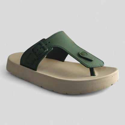 OOFOAM 506 BEIGE/MUSTARD Men's Flip flop/Slides/Slipper