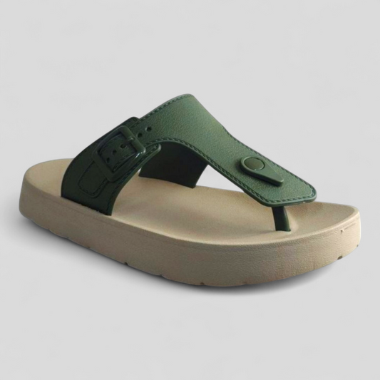 OOFOAM 506 BEIGE/MUSTARD Men's Flip flop/Slides/Slipper