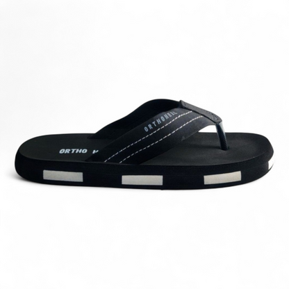 ORTHOHEEL 7711 BLACK Men's Cushioned Footbed Slipper/Chapple/Flip flop
