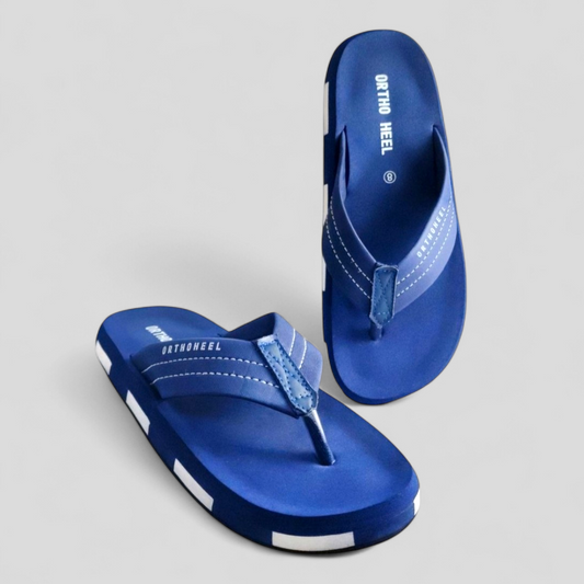 ORTHOHEEL 7711 BLUE Men's Cushioned Footbed Slipper/Chapple/Flip flop