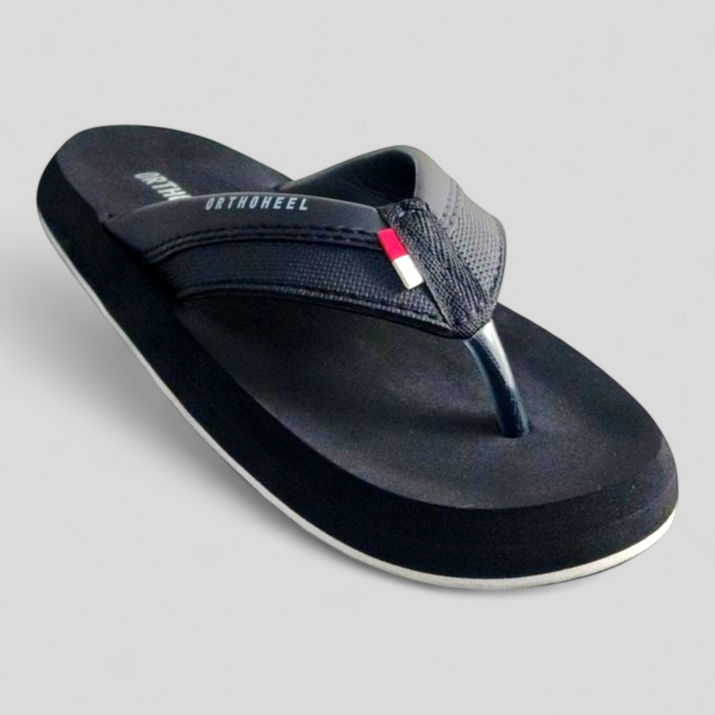 ORTHOHEEL 7720 BLACK Men's Cushioned Footbed Slipper/Chapple/Flip flop