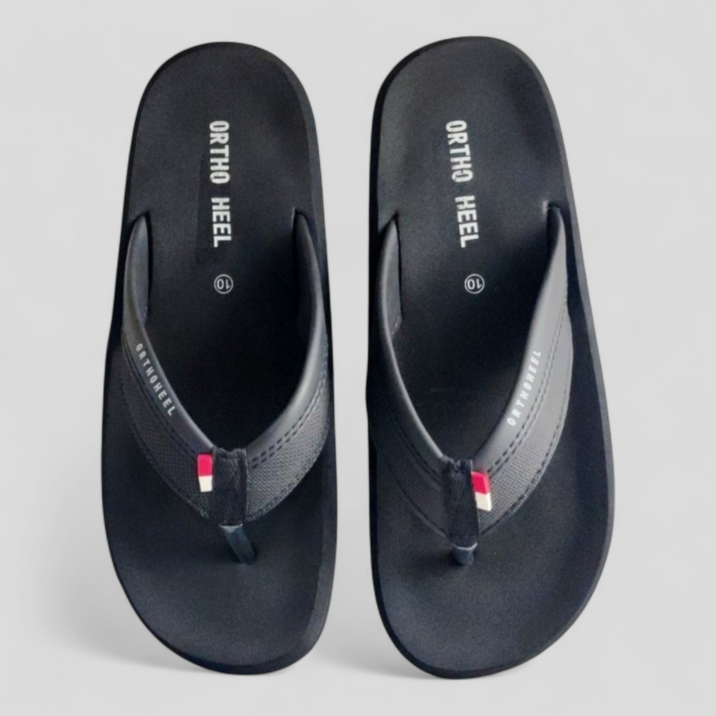 ORTHOHEEL 7720 BLACK Men's Cushioned Footbed Slipper/Chapple/Flip flop
