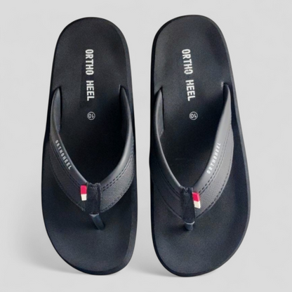 ORTHOHEEL 7720 BLACK Men's Cushioned Footbed Slipper/Chapple/Flip flop