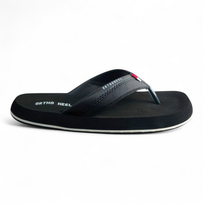 ORTHOHEEL 7720 BLACK Men's Cushioned Footbed Slipper/Chapple/Flip flop