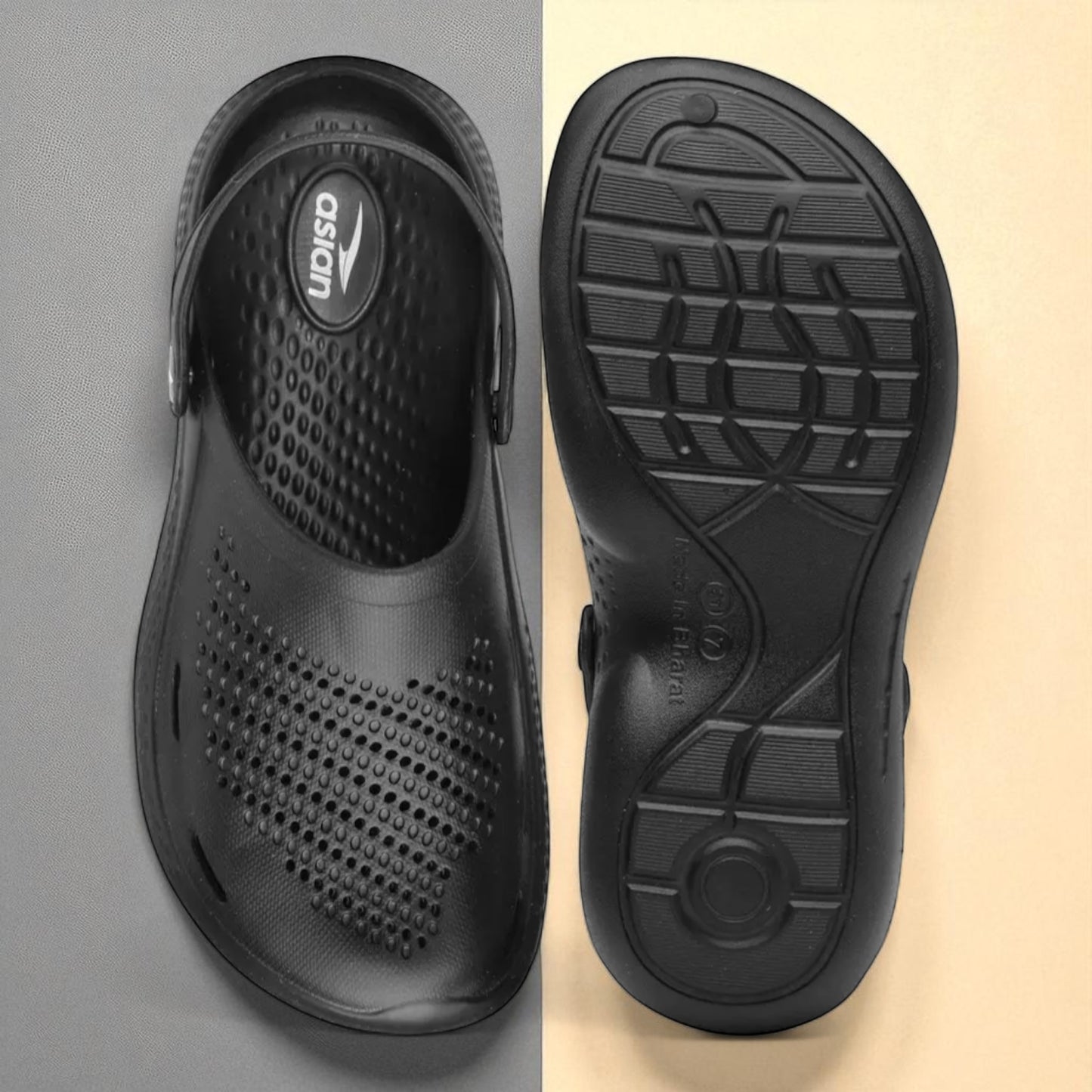 ASIAN AGC11 BLACK Men's Clogs/Sandals