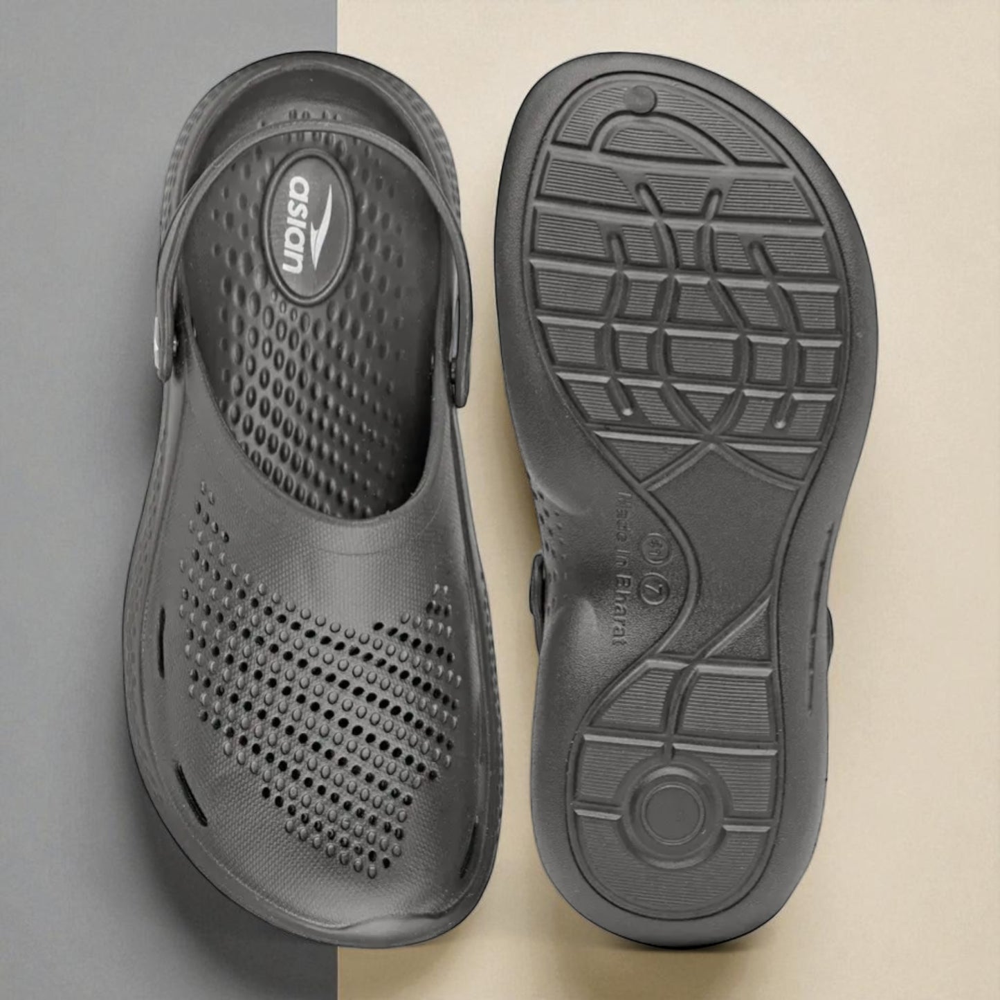 ASIAN AGC11 DARK GREY Men's Clogs/Sandals